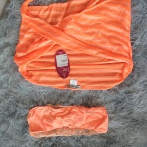 NWT Surf style strapless bralette and Cover Up